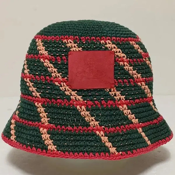 [BUNJANG] Vivienne Westwood Color Combination Hemp Blend Knit Crochet Bucket Hat / (55~56) 비비안웨스트우드 컬러 콤비 마혼방 니트 크로쉐 버킷햇