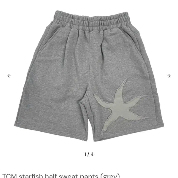 [BUNJANG] The Coldest Moment TCM Starfish Half Sweatpants (Grey) / 더콜디스트모먼트 TCM starfish half sweat pants (grey)