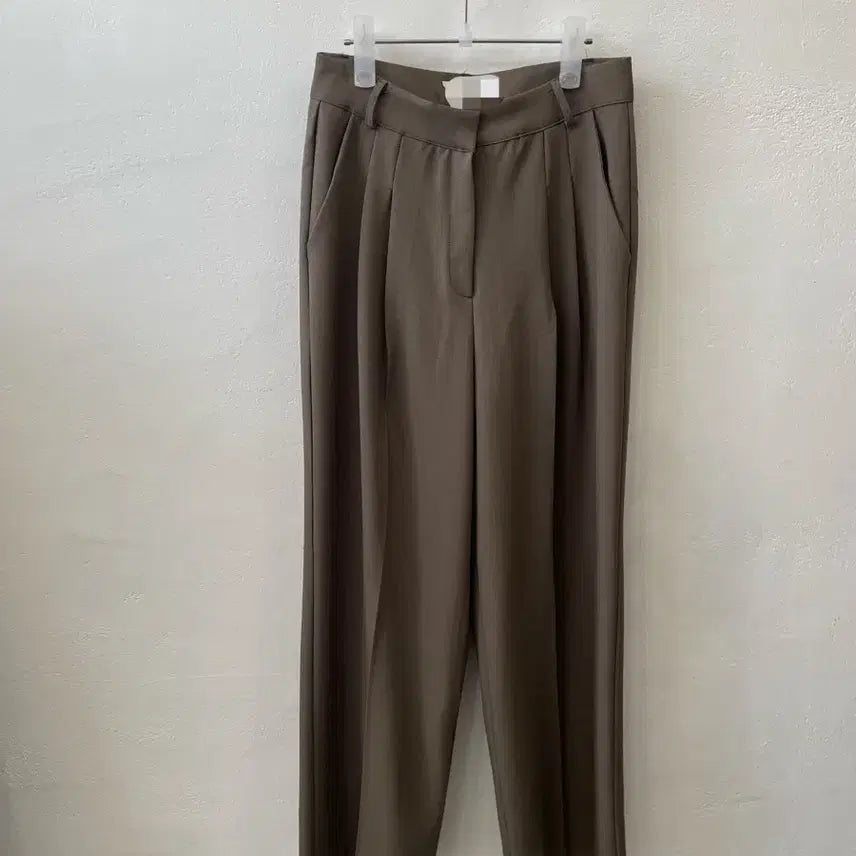 [BUNJANG] Pin Tuck Brown Wide Slacks S / 새상품 핀턱 브라운 와이드 슬랙스 s