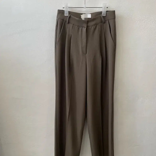 [BUNJANG] Pin Tuck Brown Wide Slacks S / 새상품 핀턱 브라운 와이드 슬랙스 s