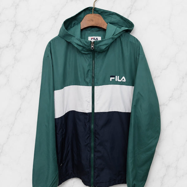 [BUNJANG] FILA Old School Hooded Jumper Green / L,100,크게나옴 )) FILA 휠라 올드스쿨 후드 점퍼!~ 그린 색상~