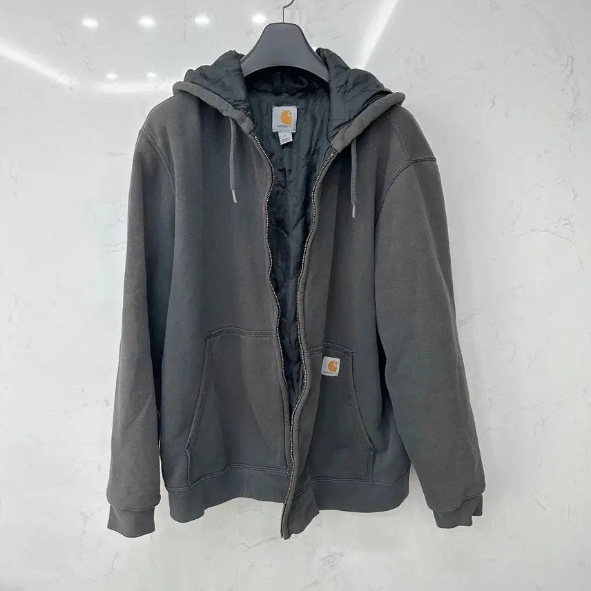 [BUNJANG] Carhartt Rain Defender Relaxed Fit Quilted Thermal Lined Hooded Zip-Up Charcoal L / 칼하트 레인 디펜더 루즈핏 누빔 써멀 후드집업 차콜 L 100