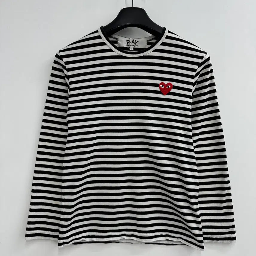 [BUNJANG] Comme des Garçons Women's Striped Long Sleeve T-Shirt Size S / 90 꼼데가르송 여자 스트라이프 롱슬리브 긴팔 티셔츠