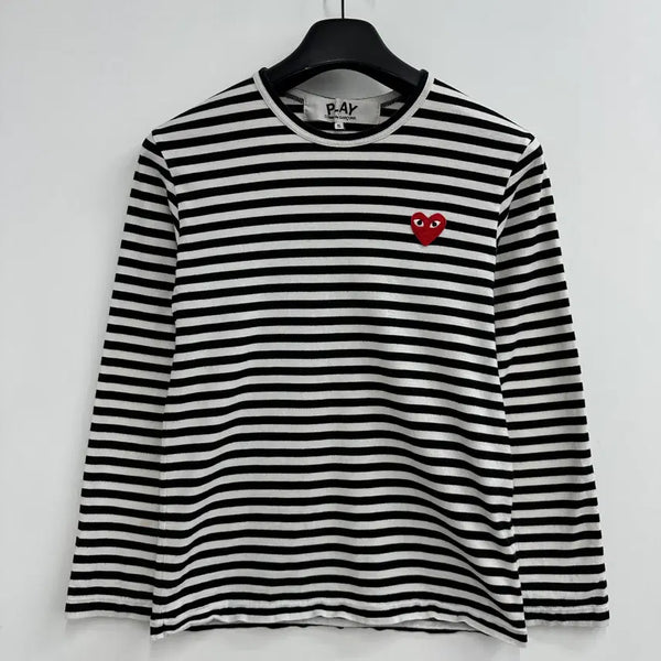 [BUNJANG] Comme des Garçons Women's Striped Long Sleeve T-Shirt Size S / 90 꼼데가르송 여자 스트라이프 롱슬리브 긴팔 티셔츠