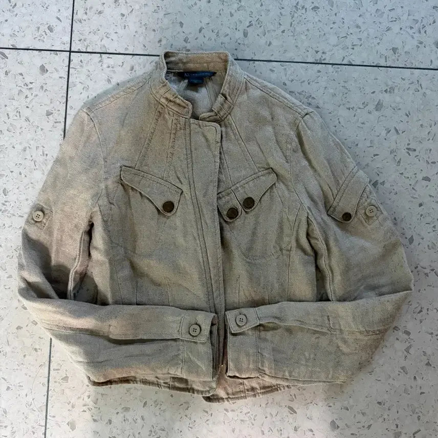 [BUNJANG] Armani Exchange Linen Crop Jacket / 아르마니 익스체인지 린넨 크롭 자켓