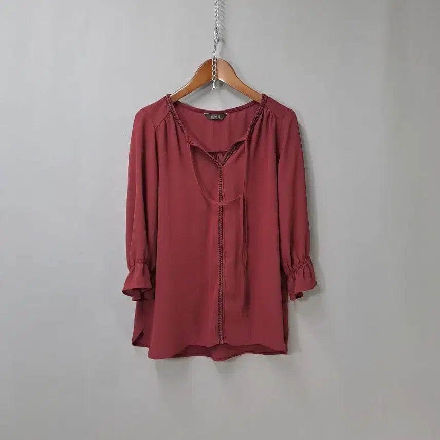 [BUNJANG] CLOVIS Burgundy Women's Blouse / CLOVIS 버건디 여성 블라우스