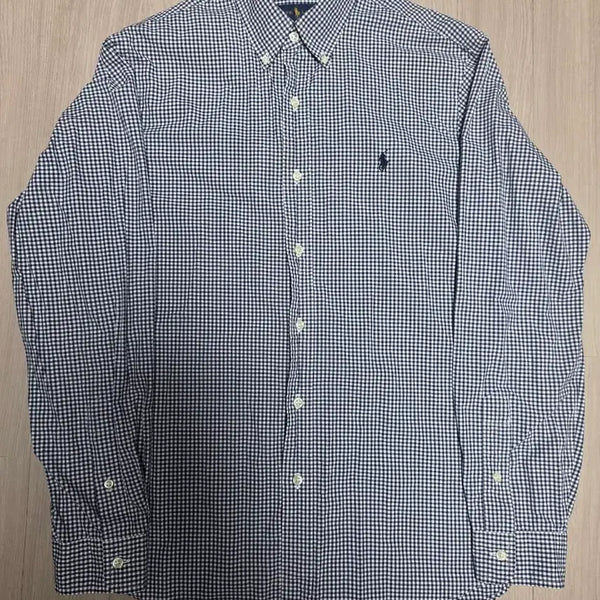 [BUNJANG] Polo Ralph Lauren Navy Gingham Check Shirt (M) / 폴로 랄프로렌 체크셔츠 네이비 깅엄체크 M