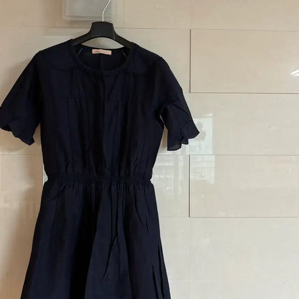 [BUNJANG] JILLSTUART Navy Short-Sleeve Dress Size 55 / 질바이질스튜어트 네이비 반팔 원피스 55
