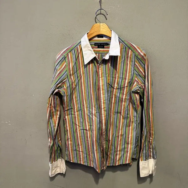 [BUNJANG] Polo Ralph Lauren Striped Colorblock Shirt / 폴로 랄프로렌 스트라이프 배색 셔츠