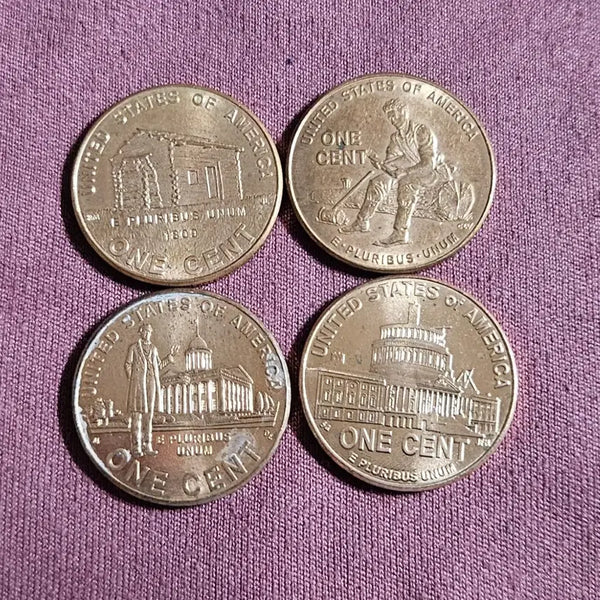 [BUNJANG] 2009 Lincoln Cent 4-Coin Set - 100th Anniversary / 2009년. 링컨탄생 100주면 기념주화 1센트 4종 동전