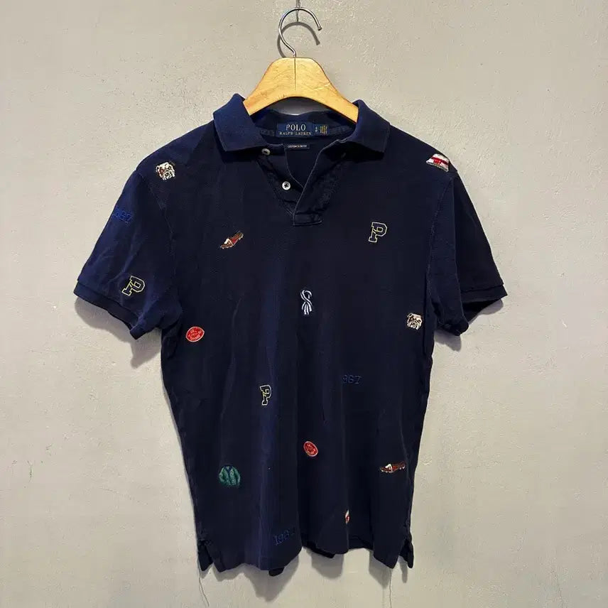 [BUNJANG] Polo Ralph Lauren Patch Pattern Short Sleeve Polo Shirt / 폴로 랄프로렌 패치 패턴 반팔 카라티