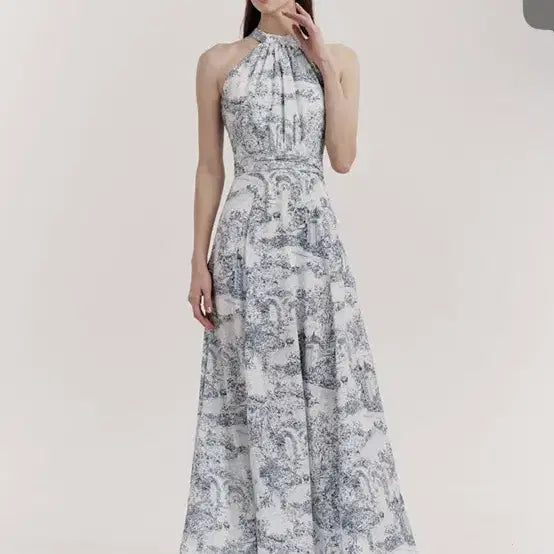 [BUNJANG] Grace U Isabel Halter-neck Toile One-piece (Blue) / [새상품] 그레이스유  Isabel Halter-neck Toile One-piece (Blue) / 택O