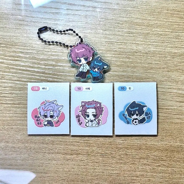 [BUNJANG] Blue Lock Itoshi Sae & Itoshi Rin Acrylic Keychain & Sticker Set / 블루록 통판 이토시 사에 이토시 린 아크릴 키링 띠부씰