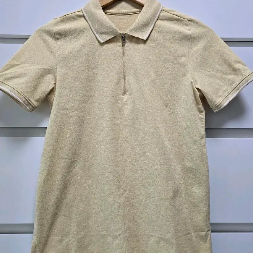 [BUNJANG] Andar Airy Fit Slim Fit Knit Polo Zip-Up Short Sleeve T-Shirt / [안다르] 에어리핏 슬림핏 니트폴로 집업 숏슬리브