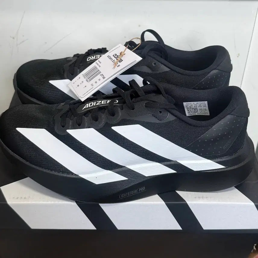 [BUNJANG] Adidas Adizero EVO SL Core Black Cloud White / [아디다스250/새상품/택있음] 아디제로 EVO SL 코어 블랙 클라우드 화이트