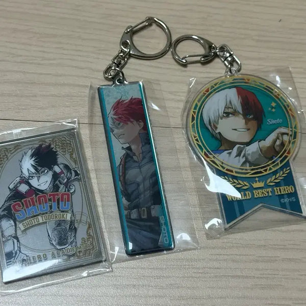 [BUNJANG] My Hero Academia Original Art Exhibition Todoroki Shoto Metal Keyring & Mirror Card Bundle Set / 히로아카 원화전 토도로키 쇼토 메탈 키링, 미러풍 카드 일괄