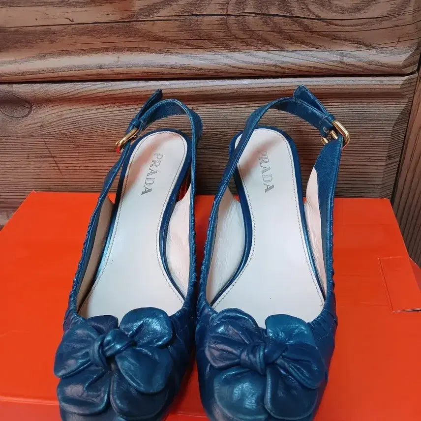[BUNJANG] Prada Leather Slingback Shoes (235-240mm) / 정품 프라다 가죽 슬링백 슈즈(235~240mm)
