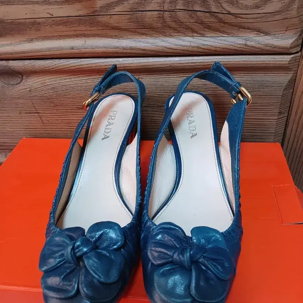 [BUNJANG] Prada Leather Slingback Shoes (235-240mm) / 정품 프라다 가죽 슬링백 슈즈(235~240mm)