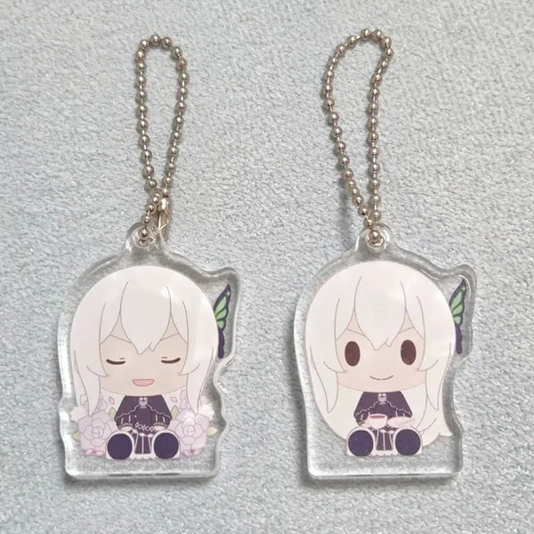 [BUNJANG] Re:Zero Echidna Acrylic Keychain Set (2 Types) / 리제로 에키드나 아크릴 키링 2종(일괄 판매)