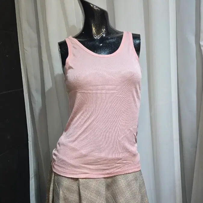 [BUNJANG] Basic Pink Sleeveless Top / 얇은 핑크 기본 나시