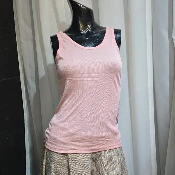 [BUNJANG] Basic Pink Sleeveless Top / 얇은 핑크 기본 나시