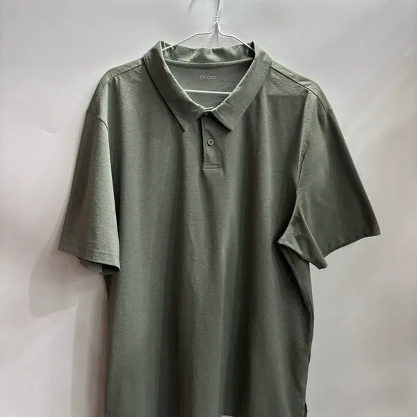 [BUNJANG] Andar Light Khaki Collar Short Sleeve T-Shirt 2.0 3XL / [3XL] 안다르 라이트카키 카라 반팔티셔츠 2.0  브랜드: 안다르 (andar)  사이즈: 표기 3XL (가슴둘레 113~117)  실측: 총길이 75 / 가슴반품 60 / 팔