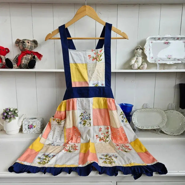 [BUNJANG] Hobby Flower Patchwork Apron Dress / HOBBY 플라워 패치워크 에이프런 원피스