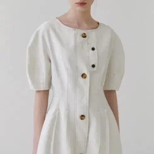 [BUNJANG] Lugner Linen Puff Sleeve Dress M / (새상품)루그너 린넨 퍼프소매 원피스 M