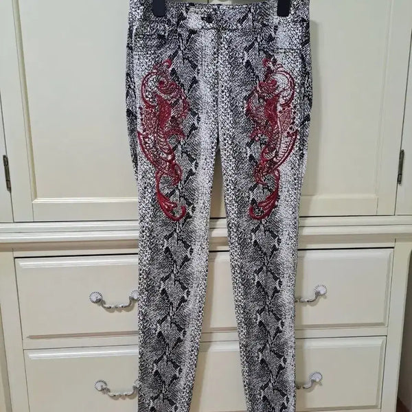 [BUNJANG] Tankus Red Embroidered Trousers (Size 55) / 새상품)탱커스 바지/에고이스트시스템듀엘지컷보브온앤온시슬리미샤마인오즈세컨sjsj오브제