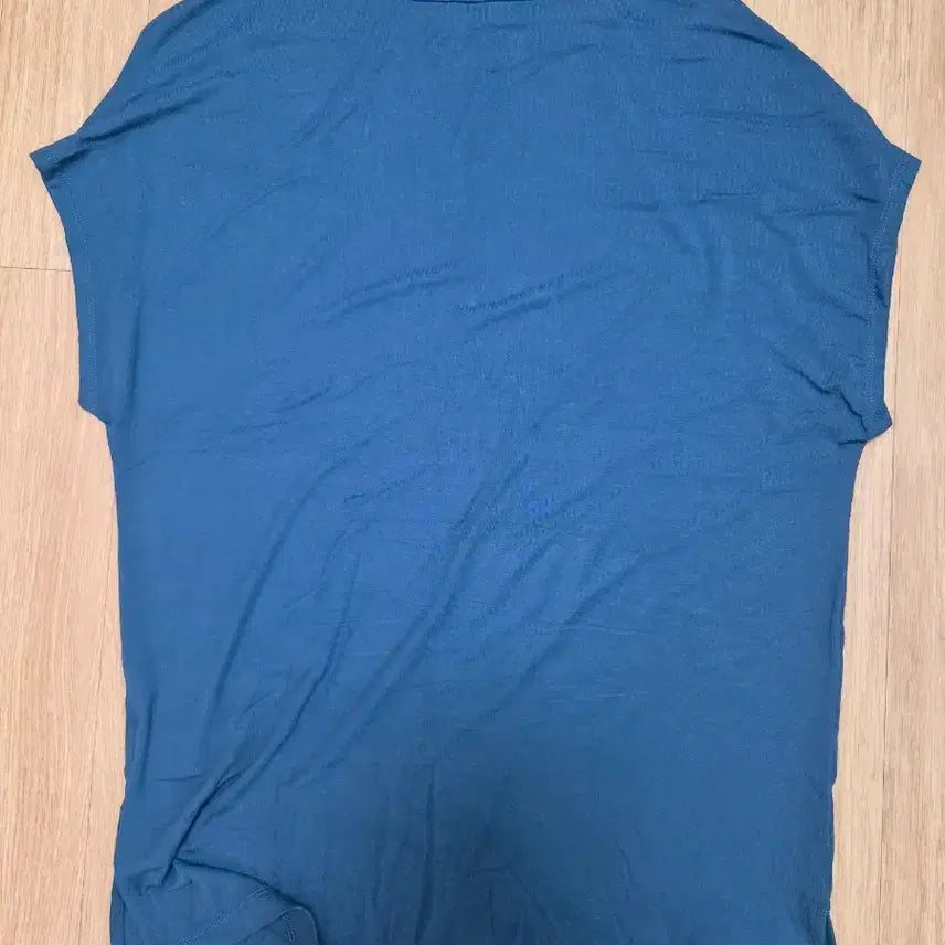 [BUNJANG] Club Monaco Cap Sleeve Turtle Neck Blue T-Shirt / 클럽모나코 캡소매 블루티셔츠