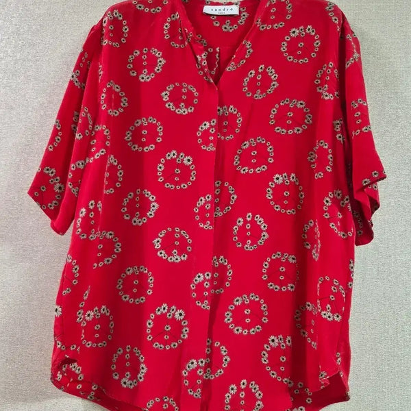 [BUNJANG] Sandro Floral Pattern Blouse Red / 산드로 플로럴 패턴 블라우스 레드