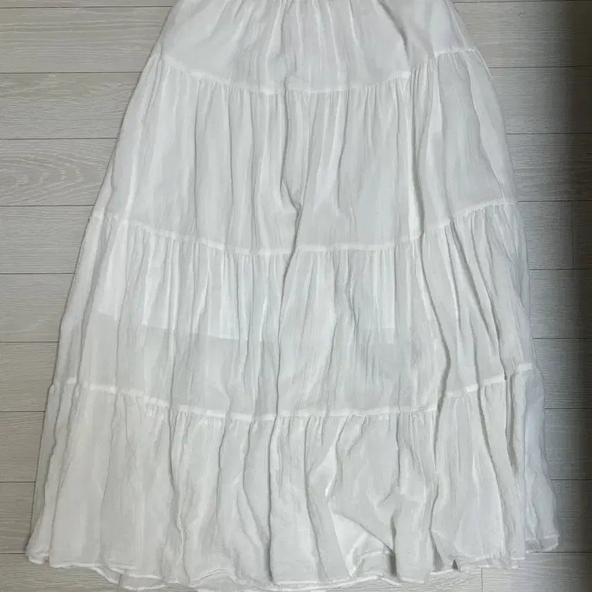 [BUNJANG] Lazy Shop Ruffled Long Skirt Ivory / 레이지샵 lazyshop 캉캉 롱 스커트 치마 아이보리