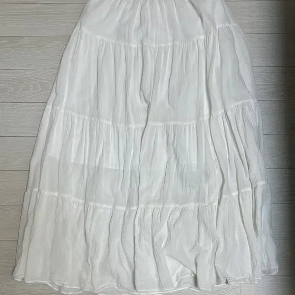 [BUNJANG] Lazy Shop Ruffled Long Skirt Ivory / 레이지샵 lazyshop 캉캉 롱 스커트 치마 아이보리