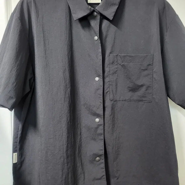 [BUNJANG] Snow Peak Apparel Women's Black Semi-Crop Pocket Short Sleeve Shirt & Tech T-Shirt (Size 85) / 스노우피크어패럴 여성 상의 2종 (셔츠+티셔츠)