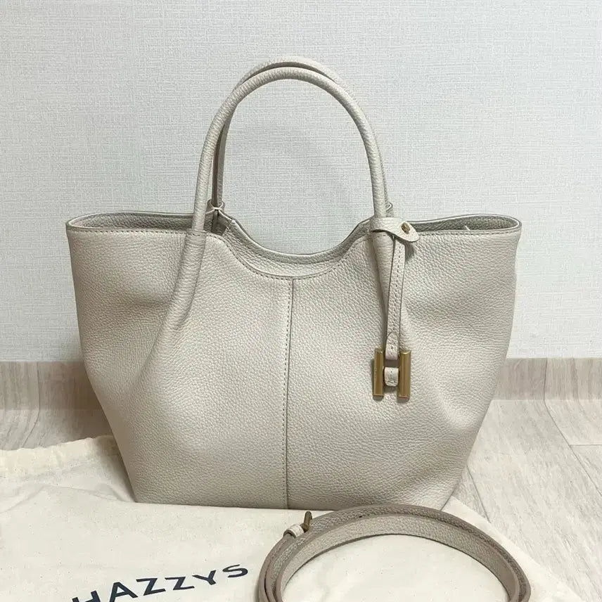 [BUNJANG] Hazzys Arko Leather Tote Bag M (Ivory) / [새상품] 헤지스 아르코 토트백 M (아이보리)