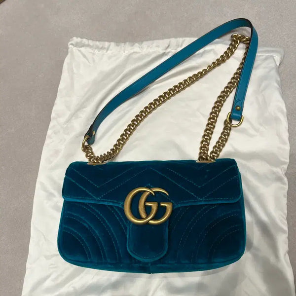 [BUNJANG] Gucci Marmont Velvet Shoulder Cross Bag / 구찌 마몽드 벨벳 백