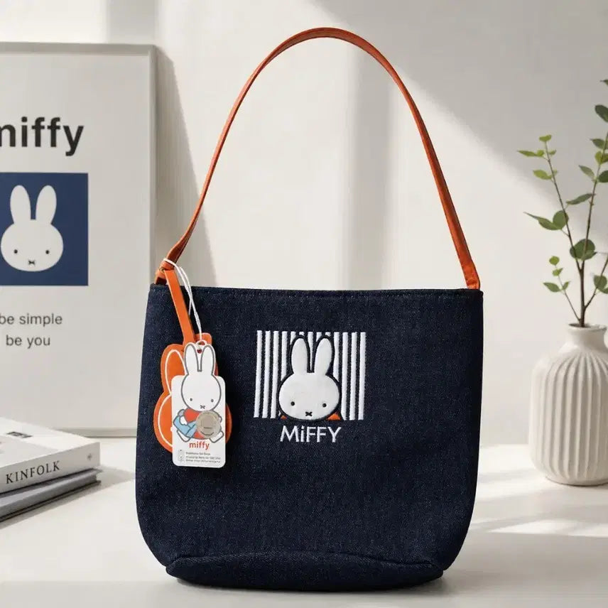 [BUNJANG] Miffy Denim Charm Shoulder Bag Tote Bag / (새상품) 미피 데님 참 숄더백(토트백)