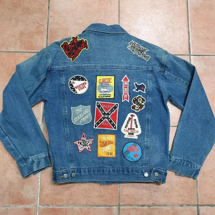 [BUNJANG] Moussy Original Vintage Patchwork Denim Jacket / [MOUSSY] 마우시 오리지널 빈티지 패치워크 데님 자켓 (아메카지/트럭커)