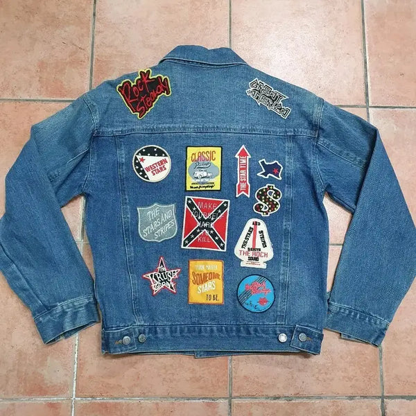 [BUNJANG] Moussy Original Vintage Patchwork Denim Jacket / [MOUSSY] 마우시 오리지널 빈티지 패치워크 데님 자켓 (아메카지/트럭커)
