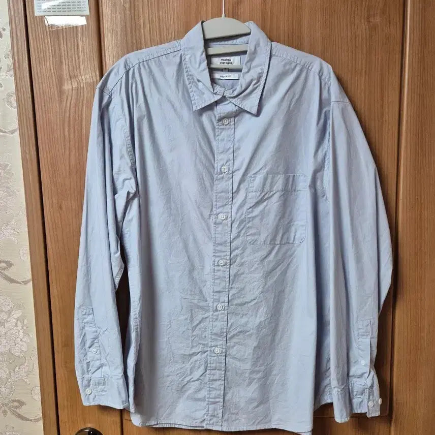 [BUNJANG] Unstandard Relaxed Washed Poplin Shirt Sky Blue / 무탠다드 릴렉스드 워시드 포플린 셔츠 M 스카이블루
