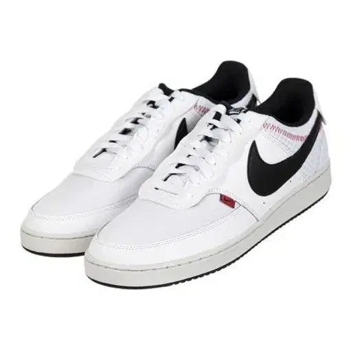[BUNJANG] Nike Court Vision Low Premium White Black Sneakers / 나이키 코트 비전 로우 프리미엄 화이트 블랙