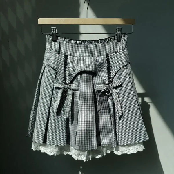 [BUNJANG] LIZ LISA Houndstooth Pleated Miniskirt / LIZ LISA Pleated Miniskirt