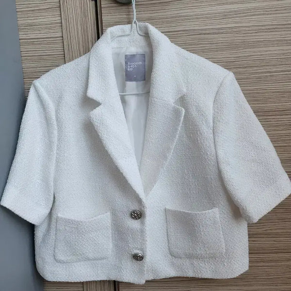 [BUNJANG] 8seconds Tweed Short Sleeve Jacket White / 8세컨즈 트위드 반팔 자켓 화이트