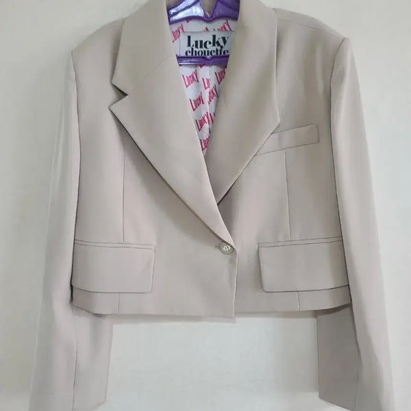 [BUNJANG] Lucky Chouette Cropped Jacket Beige / 럭키슈에뜨 크롭자켓36