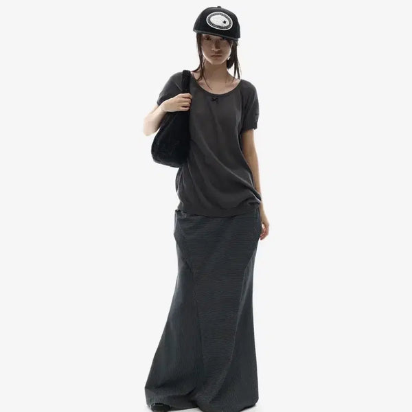 [BUNJANG] OHOS Side Pin-tuck Mermaid Maxi Skirt / 오호스 사이드핀턱 머메이드 맥시스커트