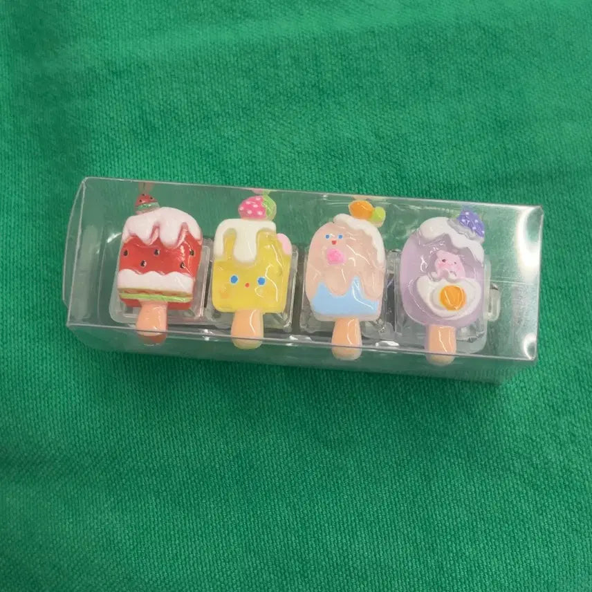[BUNJANG] Summer Fruit Ice Cream 4-Keycap Keyring / 썸머 과일 아이스크림 4구 led 키캡 키링