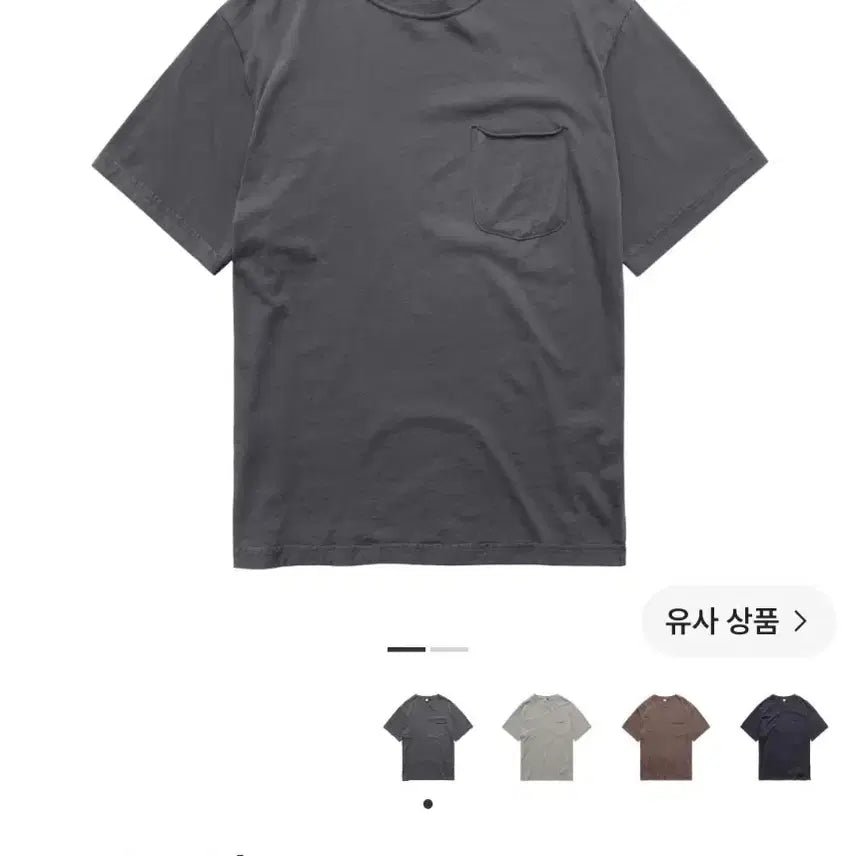 [BUNJANG] Polilu Low-Cut Pocket T-Shirt Charcoal / [구매] 폴리테루 로우컷 포켓 티셔츠 차콜
