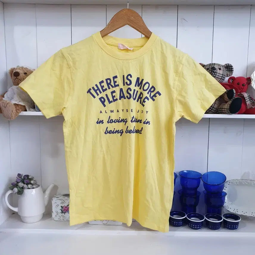 [BUNJANG] Yellow Lettering Short Sleeve T-Shirt / 옐로우 레터링 반팔 티셔츠