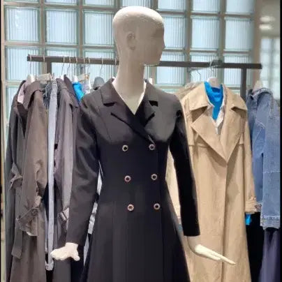 [BUNJANG] Zooc Double-Button Flare Dress Size 55 / 주크 zooc 더블버튼 플레어  원피스 55 사이즈 정품