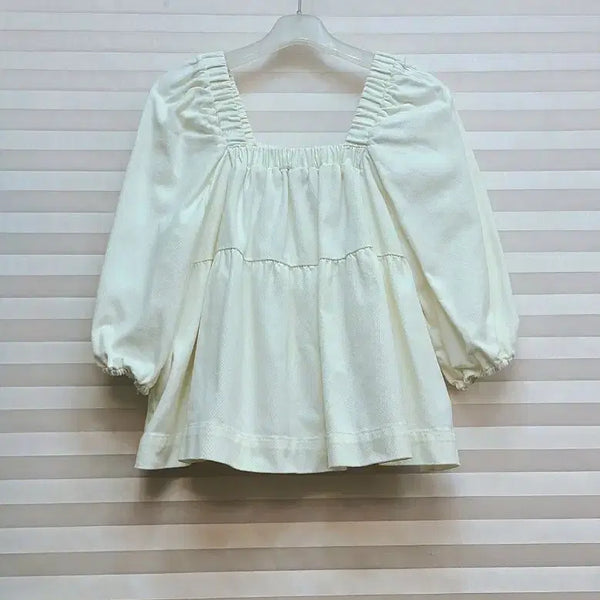 [BUNJANG] H&M Square Neck Cotton Blouse / H&M> 스퀘어넥 면 블라우스